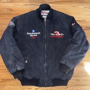 Dale Earnhardt Sr Nutmeg Satin Vintage NASCAR Bomber Jacket Coat M Streetwear